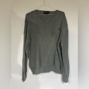Ralph Lauren Men's V-Neck Sweater in Gray